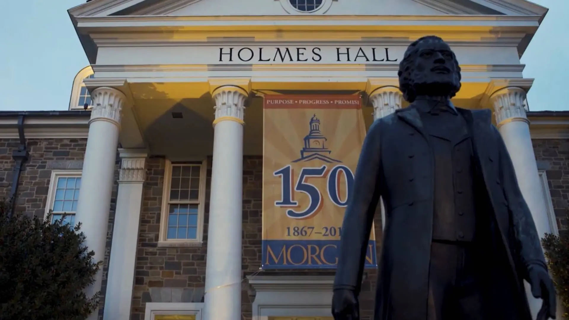 Frederick Douglas statue in front of Holmes Hall